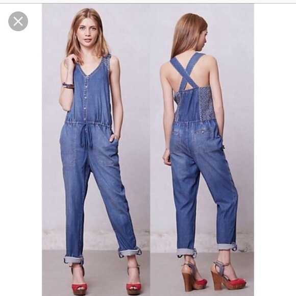 BEST EYELET DENIM OVERALLS - Picture 2 of 8